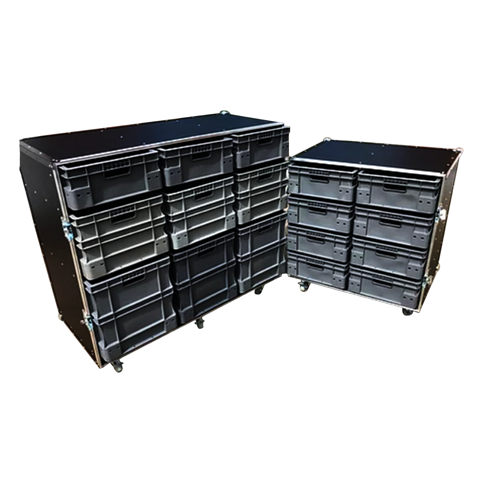 Pit Kit - 1x large ,1 x small (with single piece removable covers) & tyre rack