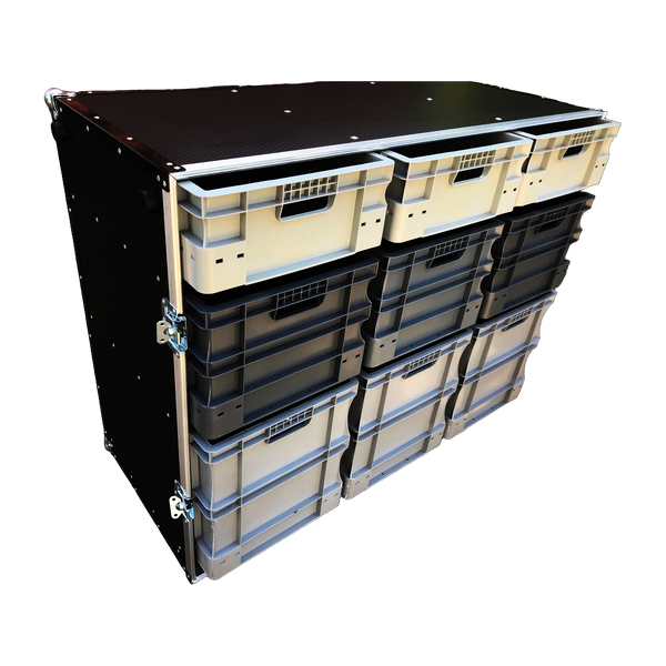 Roll Cabinet With Storage Boxes x 2 (with single piece covers)